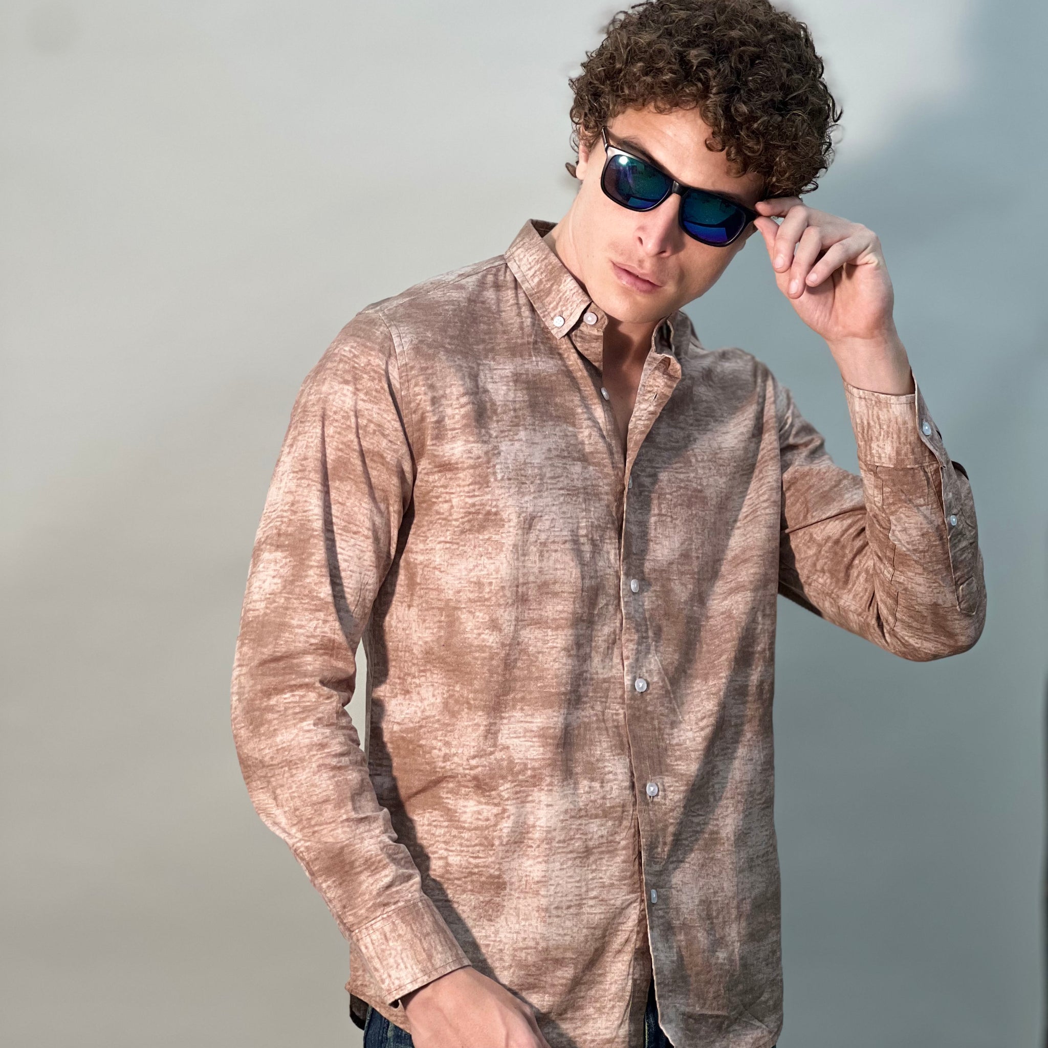 IMPORTED PRINT KHAKI SHIRT