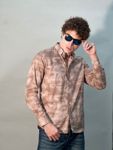 IMPORTED PRINT KHAKI SHIRT