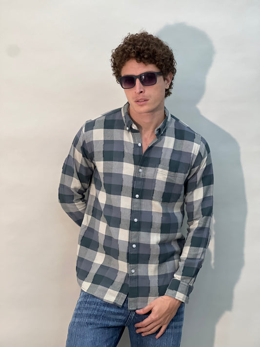 IMPORTED GREEN CHECKED SHIRT