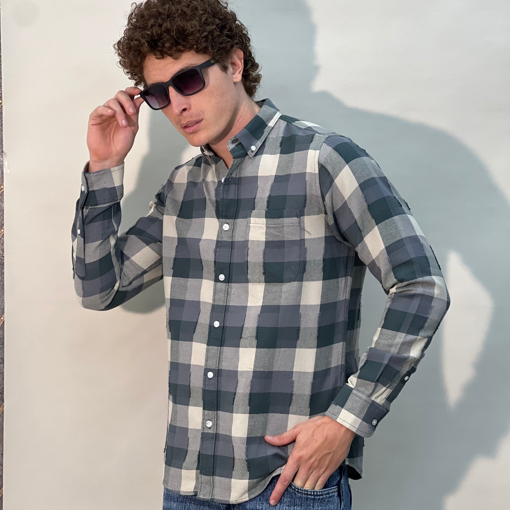 IMPORTED GREEN CHECKED SHIRT