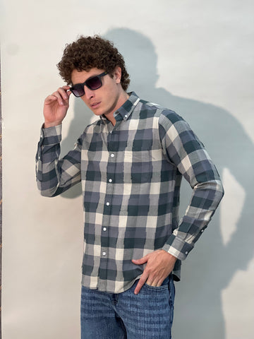 IMPORTED GREEN CHECKED SHIRT