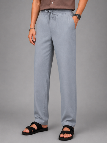 LINEN PYJAMA TROUSERS GREY