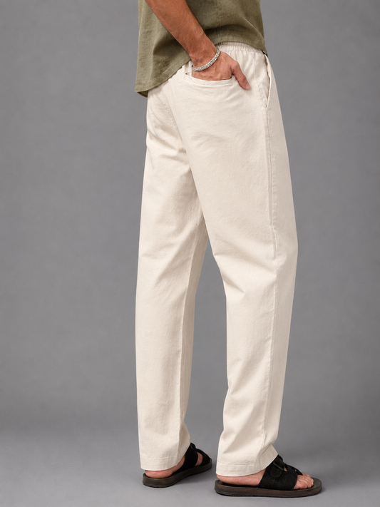 LINEN PYJAMA TROUSERS BEIGE