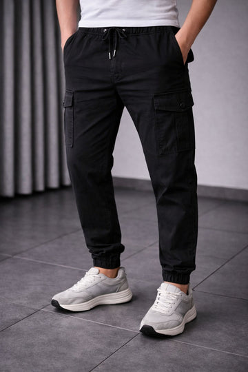 BLACK COTTON JOGGER